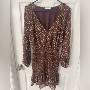 Lush Brown Tiered‎ Sheath Dress